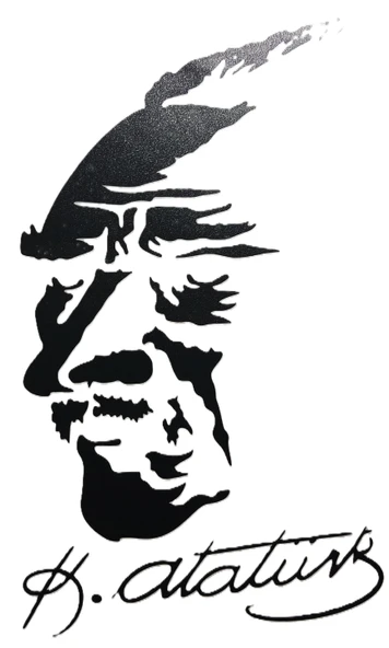 Ce-Ka Mustafa Kemal Atatürk Resmi ve İmzası (2) Araç Sticker
